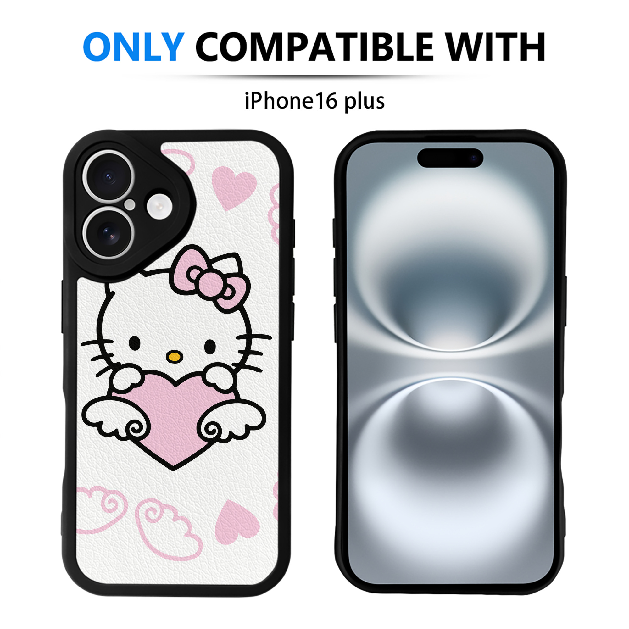 （画像用） Hello Kitty ハローキティ 【iPhone 16シリーズ対応】シリコンスマホケース（レザー調） 材質：シリコン